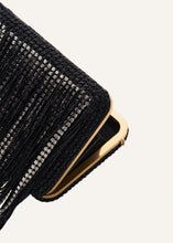 Load image into Gallery viewer, LELIA CLUTCH BLACK FRINGE WITH CRYSTALS