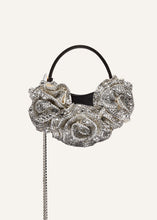 Load image into Gallery viewer, MICRO VESNA BLACK SATIN WITH CREAM CRYSTALS