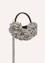 Load image into Gallery viewer, MICRO VESNA BLACK SATIN WITH CREAM CRYSTALS