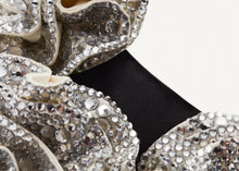 Load image into Gallery viewer, MICRO VESNA BLACK SATIN WITH CREAM CRYSTALS