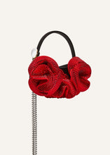 Load image into Gallery viewer, MICRO VESNA BLACK SATIN WITH RED CRYSTALS