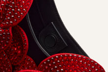 Load image into Gallery viewer, MICRO VESNA BLACK SATIN WITH RED CRYSTALS