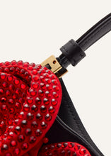 Load image into Gallery viewer, Micro Vesna Black Satin With Red Crystals