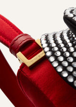 Load image into Gallery viewer, Micro Vesna Red Satin With Black Crystals
