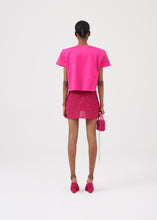 Load image into Gallery viewer, Crochet mini skirt in fuchsia