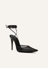 Load image into Gallery viewer, Pointed-toe mule wrap pumps in swarovski