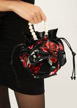 Load image into Gallery viewer, Pearl Magda bag in black floral print
