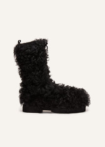 AW22 COMBAT BOOTS FUR BLACK