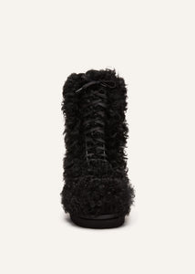 AW22 COMBAT BOOTS FUR BLACK