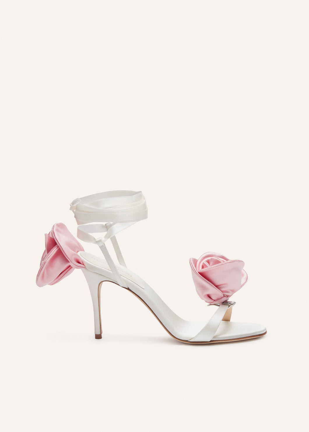 AW23 FLOWER SHOES SATIN CREAM PINK 9