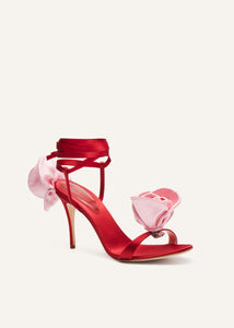 AW23 FLOWER SHOES SATIN RED PINK 9