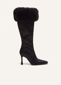 AW23 HIGH BOOTS FAUX FUR BLACK