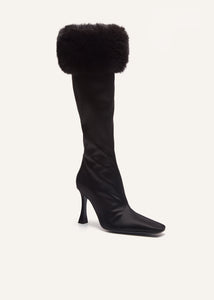 AW23 HIGH BOOTS FAUX FUR BLACK