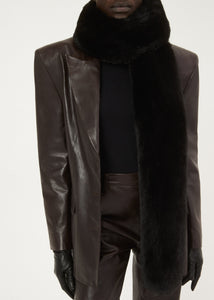 AW23 LEATHER 04 PANTS BROWN