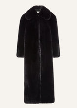 Load image into Gallery viewer, AW23 LEATHER 07 COAT BLACK FAUX FUR
