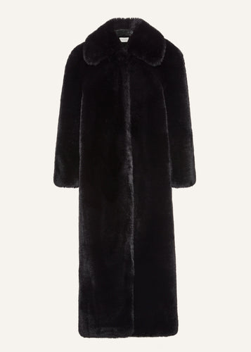 AW23 LEATHER 07 COAT BLACK FAUX FUR