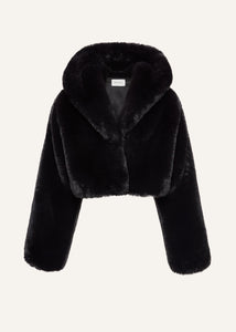 AW23 LEATHER 13 JACKET BLACK FAUX FUR