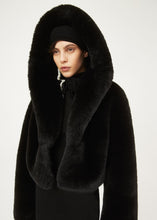 Load image into Gallery viewer, AW23 LEATHER 13 JACKET BLACK FAUX FUR
