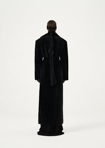 AW23 LEATHER 16 SHEARLING COAT BLACK