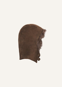 AW23 LEATHER 22 HAT SHEARLING BROWN