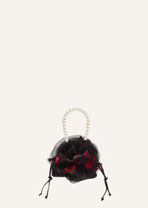 Pearl Magda bag in black floral embroidery