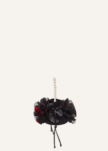 Pearl Magda bag in black floral embroidery