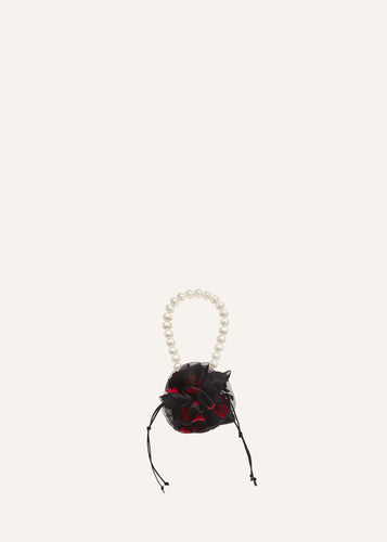 AW23 SMALL MAGDA BAG BLACK EMBROIDERY PEARL