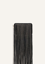 Load image into Gallery viewer, LELIA CLUTCH BLACK FRINGE WITH CRYSTALS
