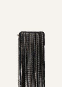 LELIA CLUTCH BLACK FRINGE WITH CRYSTALS