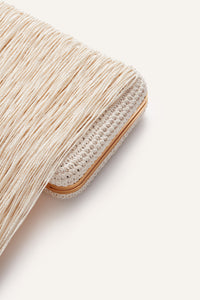 LELIA CLUTCH CREAM FRINGE CROCHET