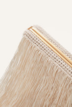 Load image into Gallery viewer, LELIA CLUTCH CREAM FRINGE CROCHET
