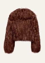 Load image into Gallery viewer, Short shag shearling coat in brown
