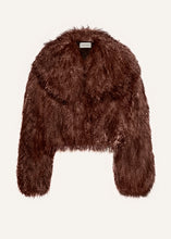 Load image into Gallery viewer, Short shag shearling coat in brown
