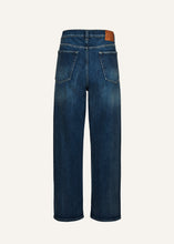 Load image into Gallery viewer, Loose leg denim pants in vintage blue
