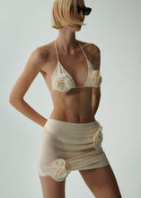 Load image into Gallery viewer, Crepe rose mini skirt in cream
