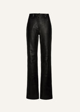 Load image into Gallery viewer, Flared leather pants in black

