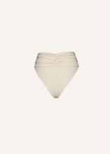 Load image into Gallery viewer, High-waisted flower appliqué swim bottom in cream
