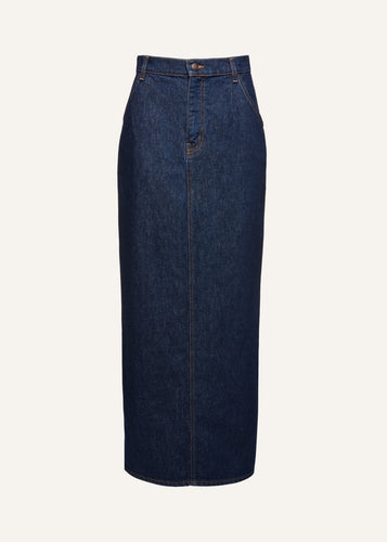 PF22 DENIM 10 SKIRT LONG NAVY