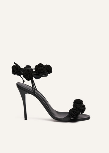 PF23 FLOWER SANDALS CROCHET BLACK
