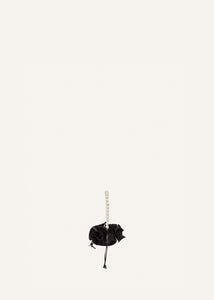 Micro pearl Magda bag in black satin