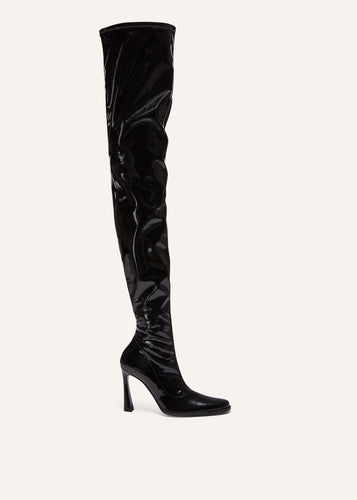 PF23 RETRO OVERKNEE BOOT LATEX BLACK