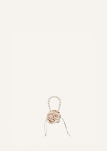 Micro pearl Magda bag in cream crochet