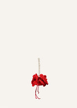 Load image into Gallery viewer, PF23 SMALL MAGDA BAG RED SATIN CROCHET PEARL
