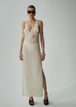 Load image into Gallery viewer, Crepe high leg maxi dress in cream
