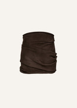 Load image into Gallery viewer, PF24 LEATHER 14 SKIRT BROWN SUEDE
