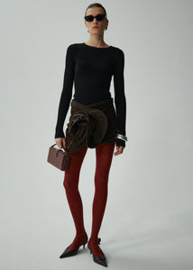 PF24 LEATHER 14 SKIRT BROWN SUEDE