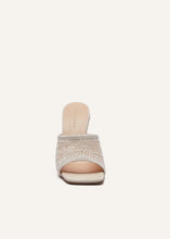 Load image into Gallery viewer, Inverted wedge mule in cream crochet
