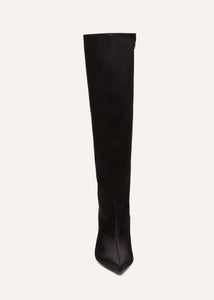 RE23 SHARP POINTED BOOT BLACK SATIN