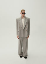 Load image into Gallery viewer, Oversized double breasted blazer in grey
