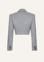 Load image into Gallery viewer, Cropped double breasted blazer in grey
